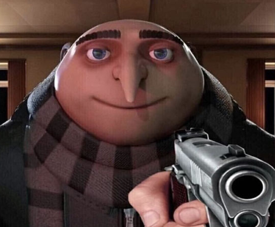 Gru Gun meme template