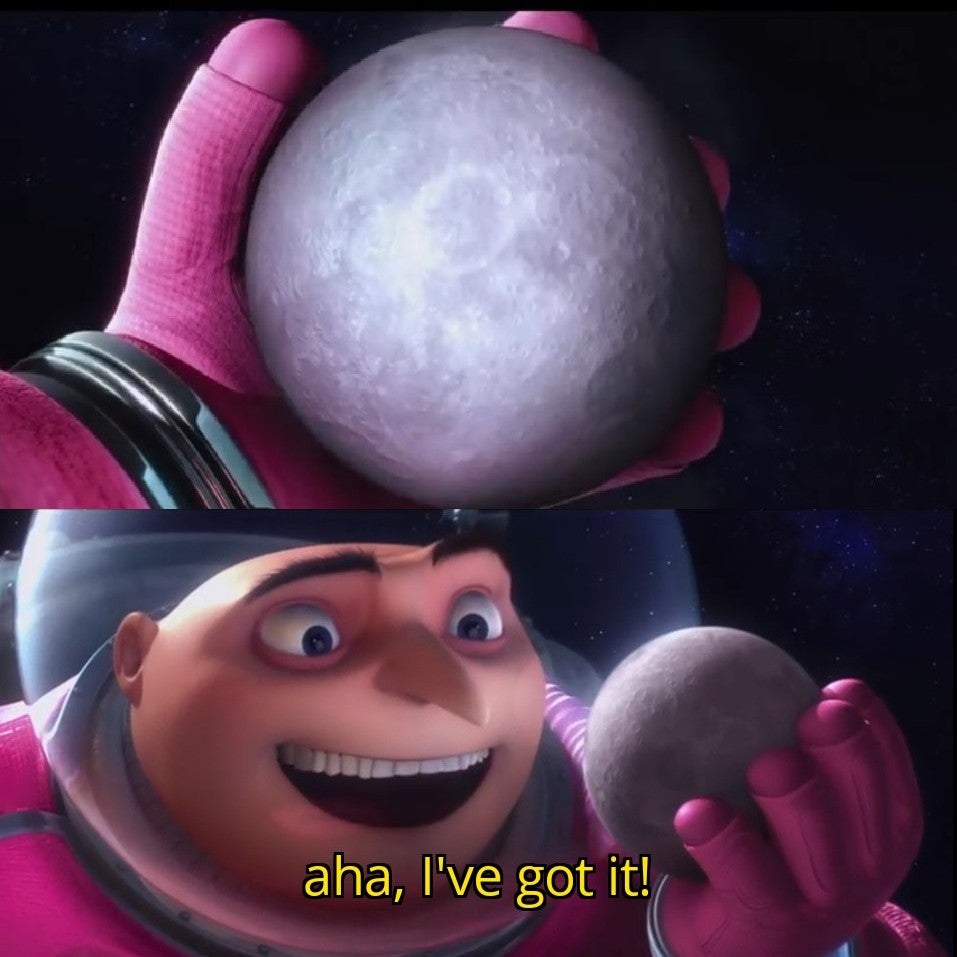 Gru holds the moon  meme template