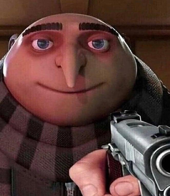 Gru Pointing Gun  meme template