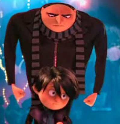 Gru staring at Antonio  meme template