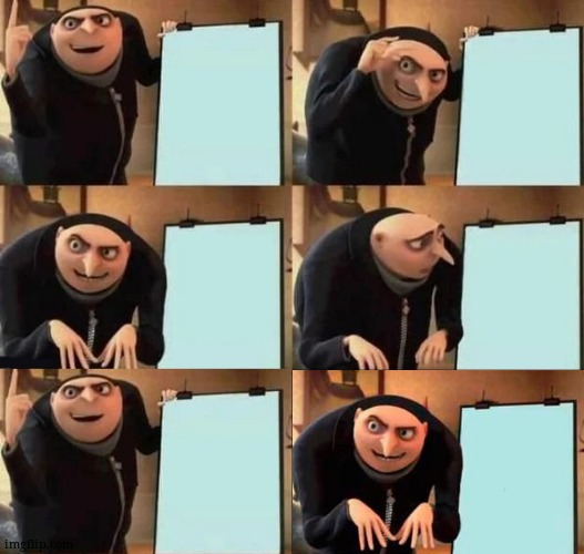 Gru's Plan 6 Panel  meme template