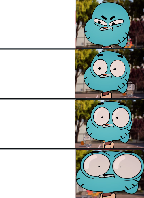 Gumball surprised  meme template