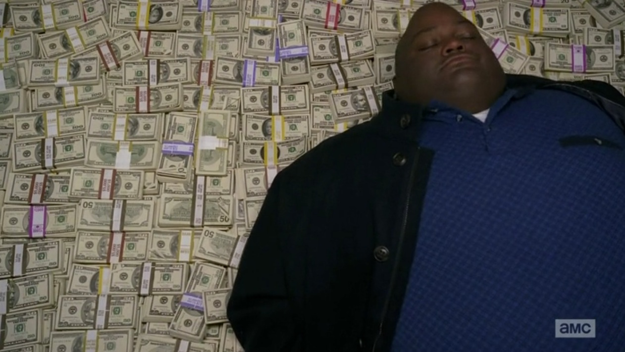 guy sleeping on pile of money  meme template