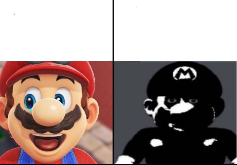 Happy mario Vs Dark Mario  meme template