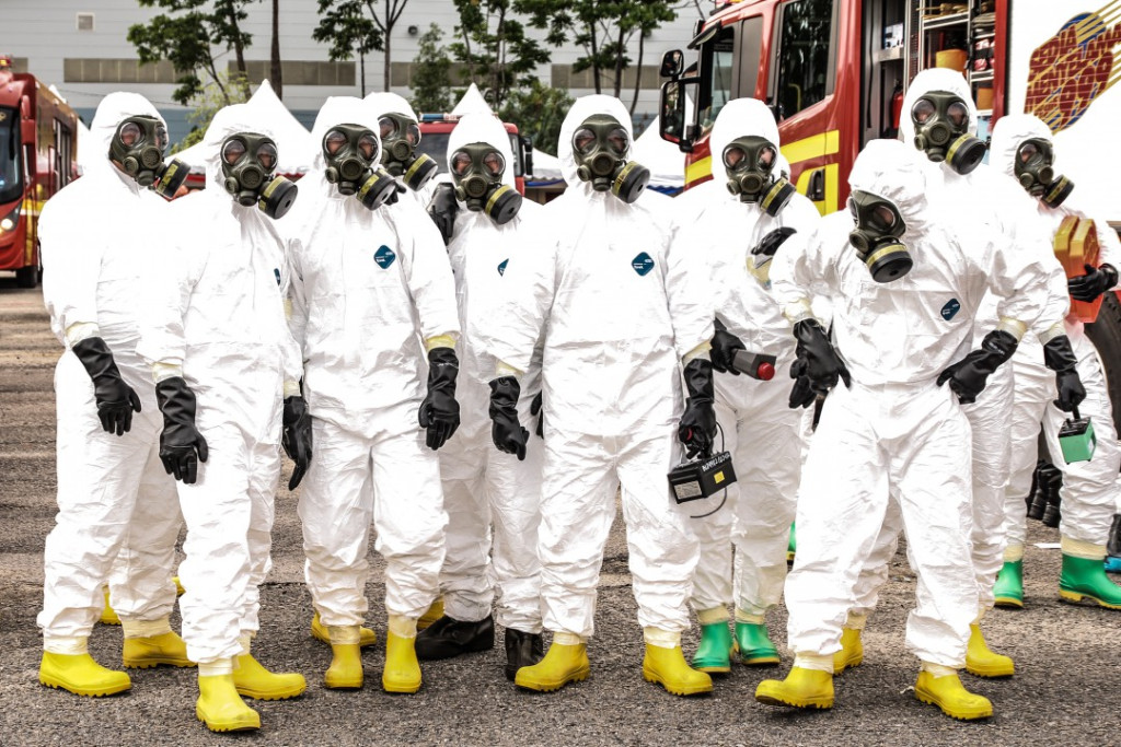 Hazmat suits  meme template