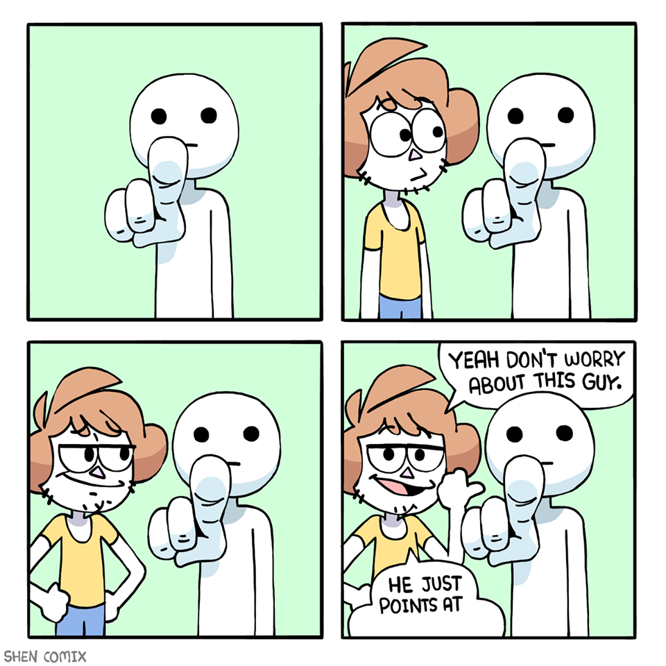 He just points at  meme template