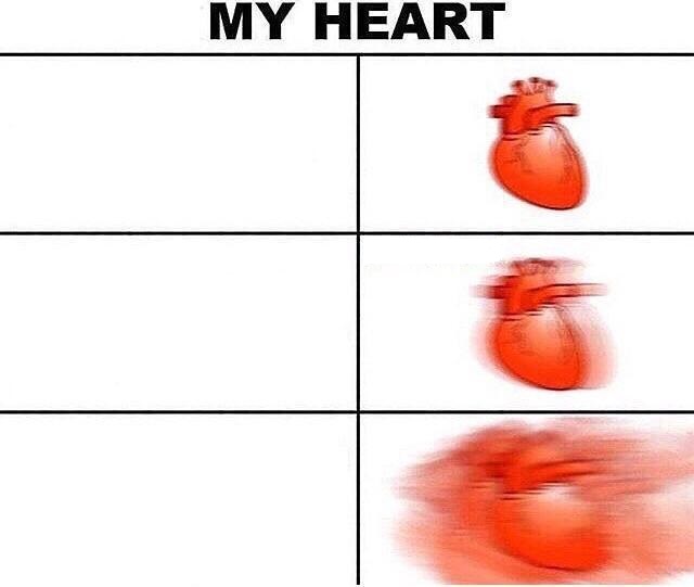 Heart beating fast  meme template