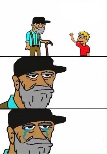 Hey grandpa what's this?  meme template