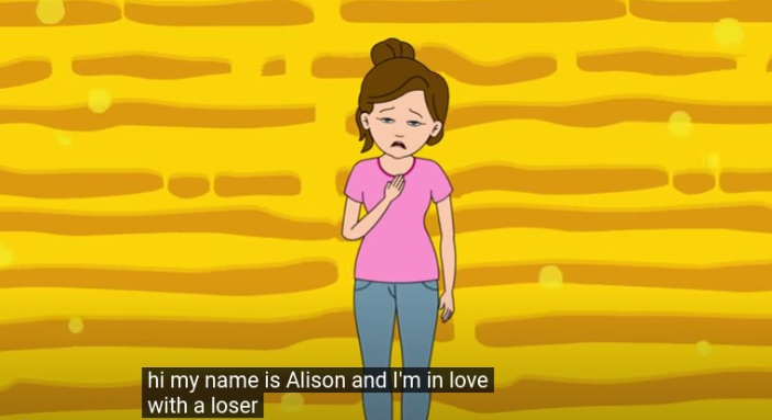 Hi my name is Alison and I'm in love with a loser  meme template