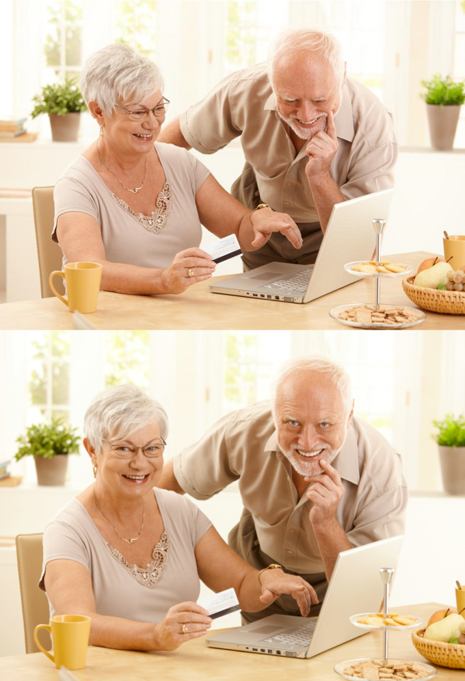Hide The Pain Harold and Wife  meme template