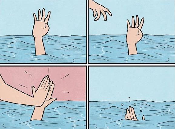 High Five Drown  meme template