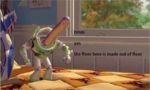 hmm yes the floor here is made out of floor meme template