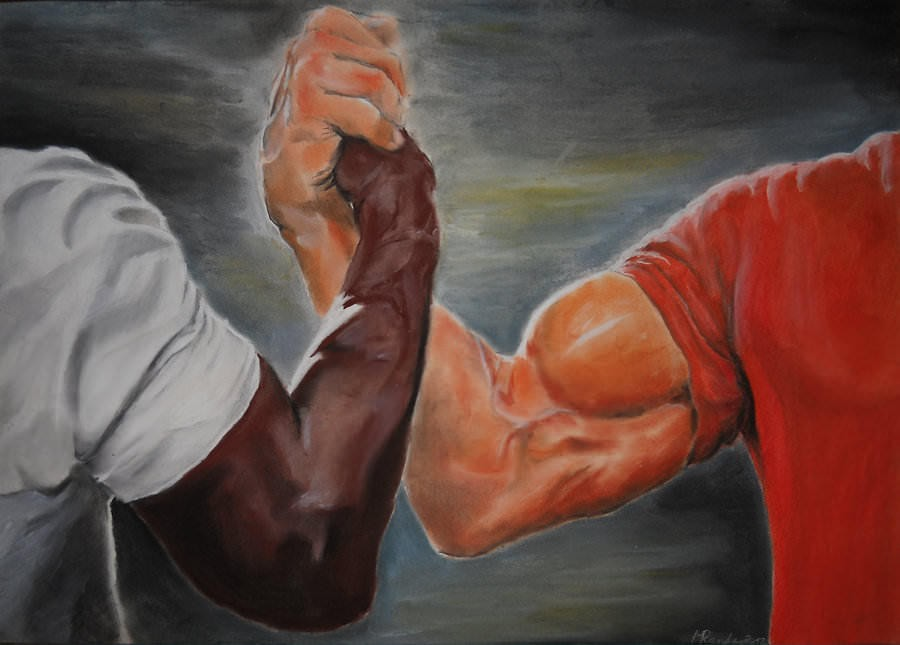 Holding hands meme template