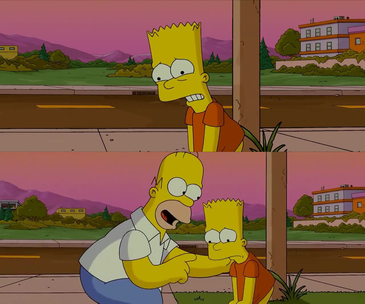 Homer and Bart worst day so far meme template