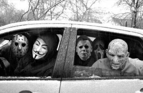 Horror gang  meme template