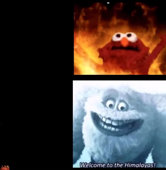 Hot and cold  meme template
