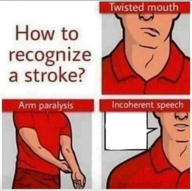 How to recognize a stroke  meme template