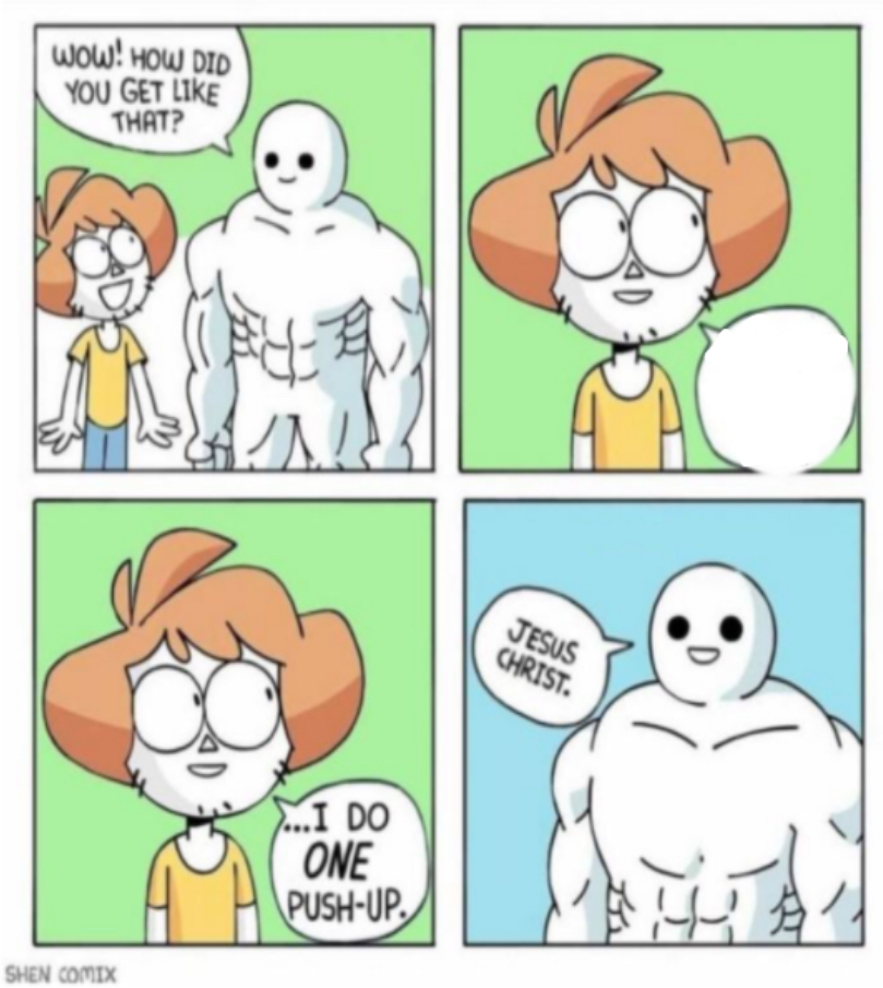 I do one push up reversed  meme template