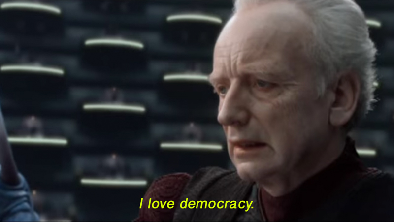 I love democracy  meme template
