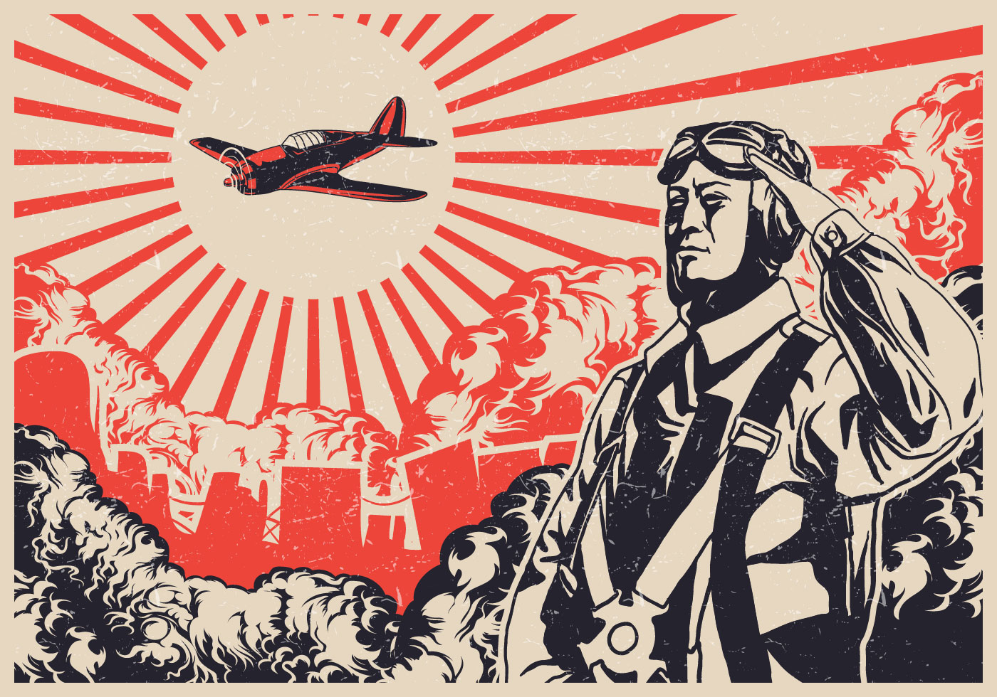 Imperial Japanese Kamikaze Pilot Propaganda Poster  meme template