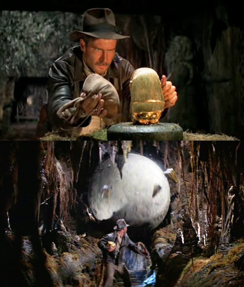 Indiana Jones Idol & Boulder  meme template
