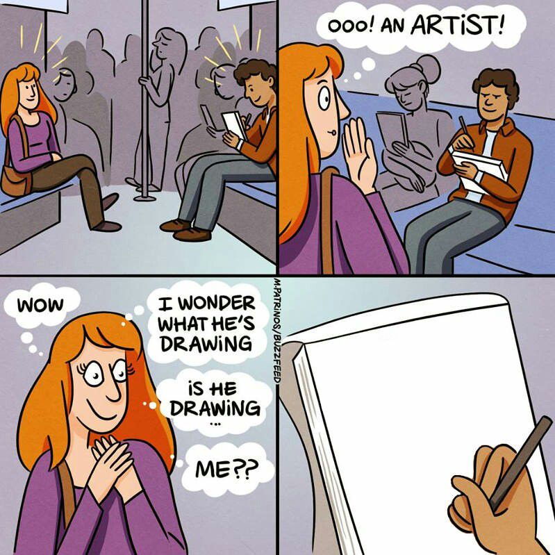Is He Drawing... Me??  meme template