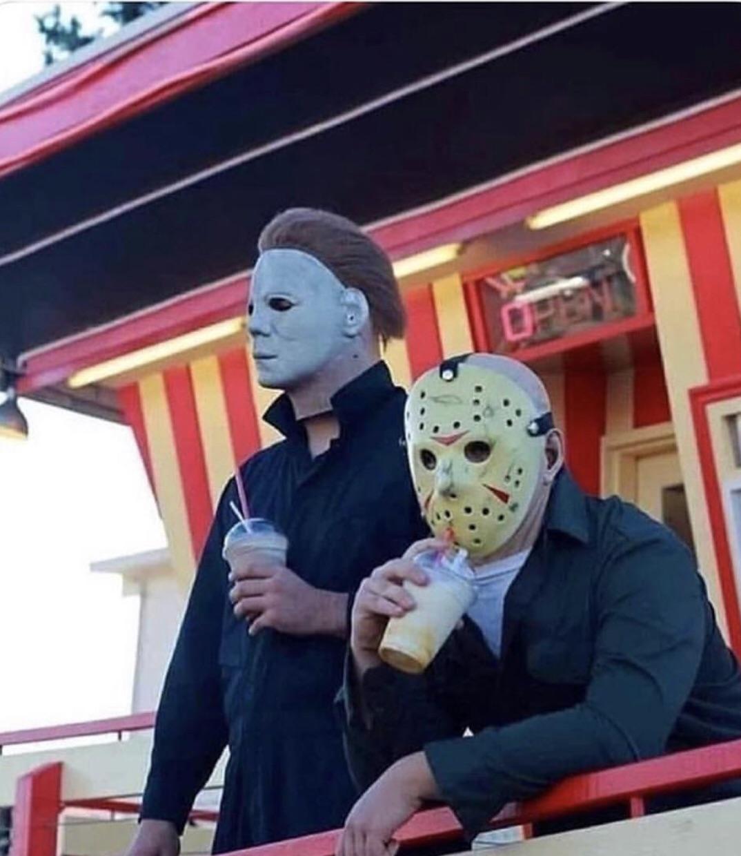 Jason Michael Myers hanging out  meme template