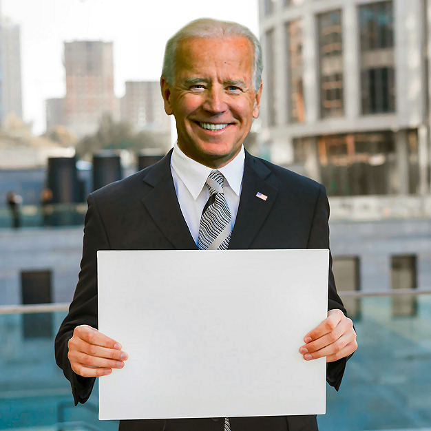 Joe Biden Blank Sign  meme template