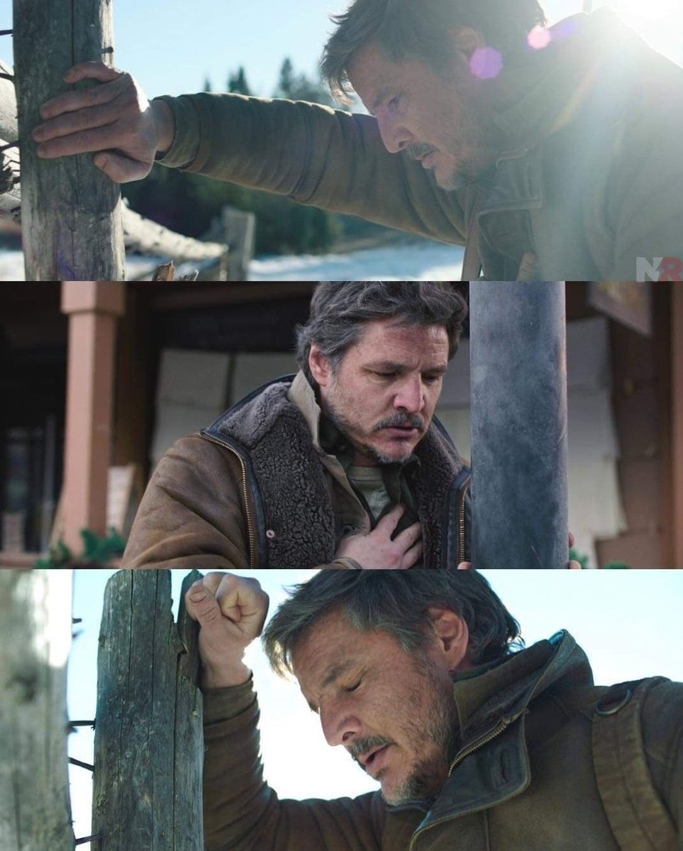 Joel from "The Last of Us" has a panic attack meme template