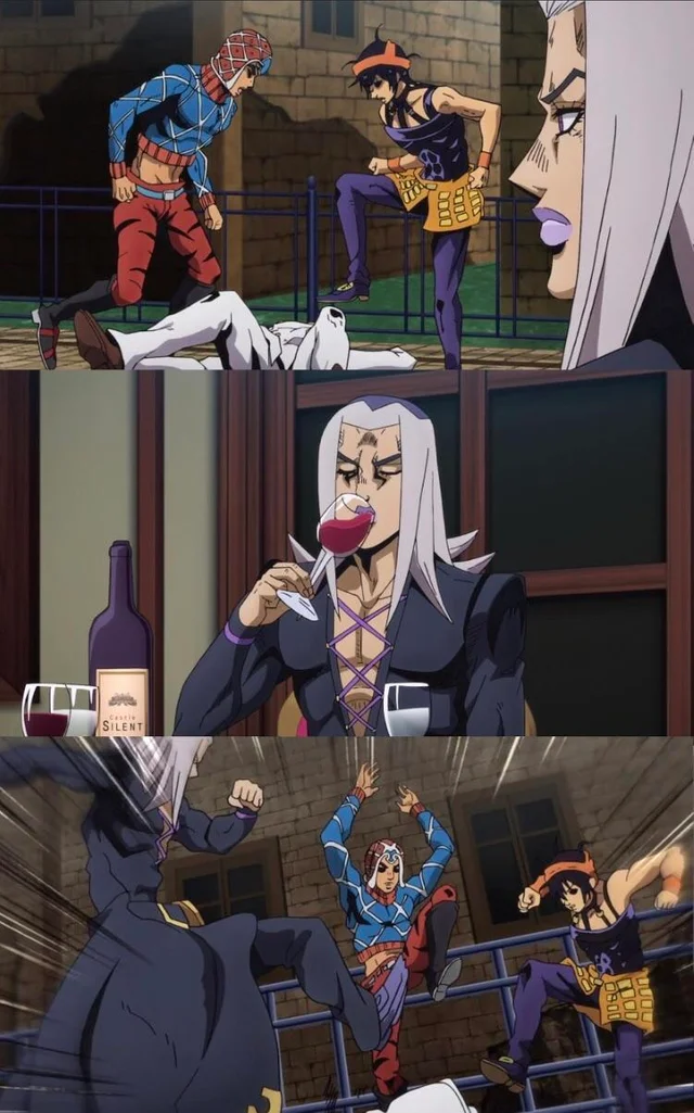 Jojo beating  meme template