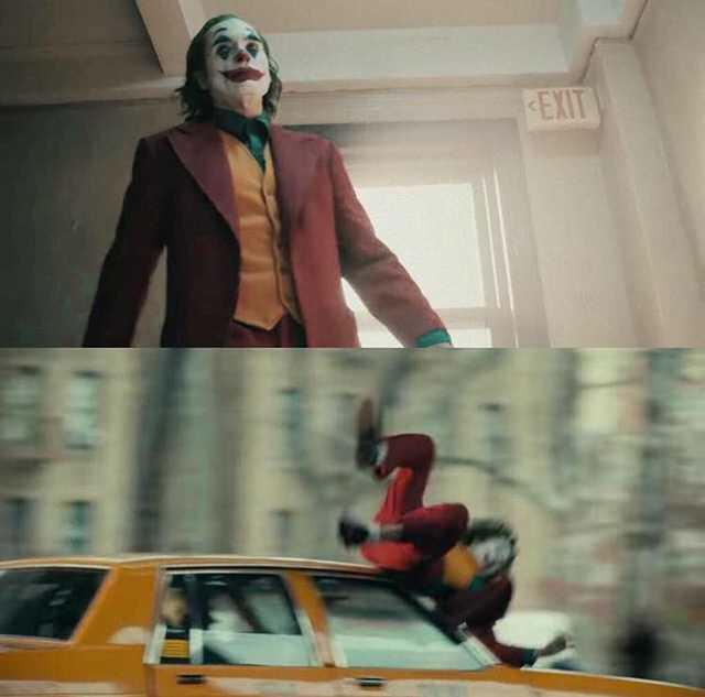 joker getting hit by a car  meme template