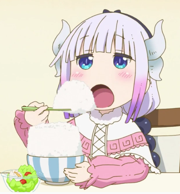 Kanna Eating Rice  meme template