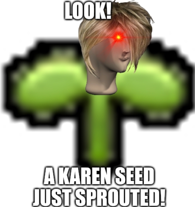 Karen seed  meme template