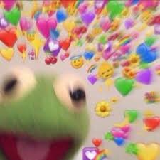Kermit with hearts  meme template
