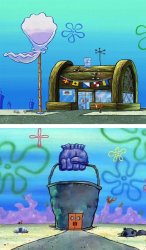 Krusty Krab Vs Chum Bucket Blank meme template