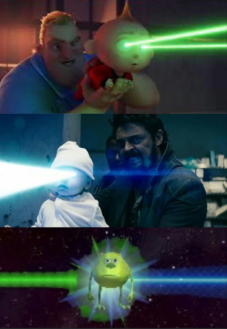 Laser Babies to Mike Wazowski  meme template