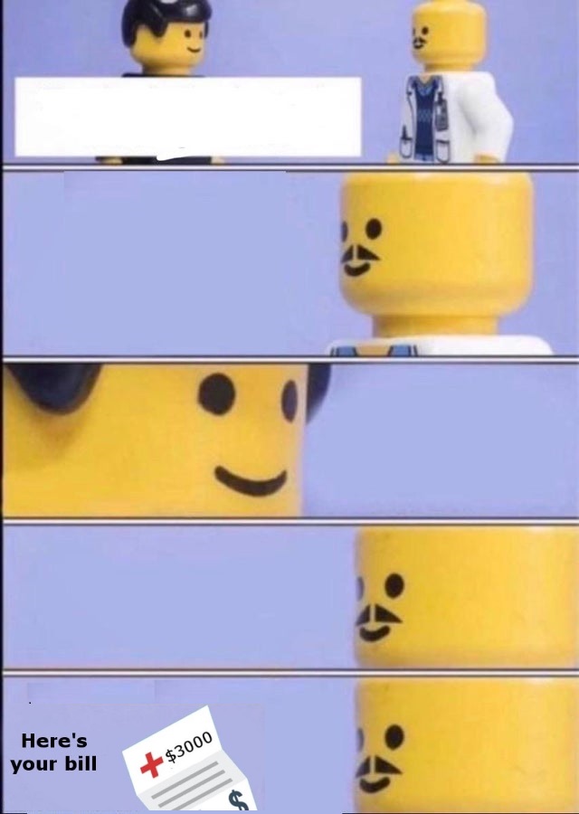 Lego Doctor with bill  meme template