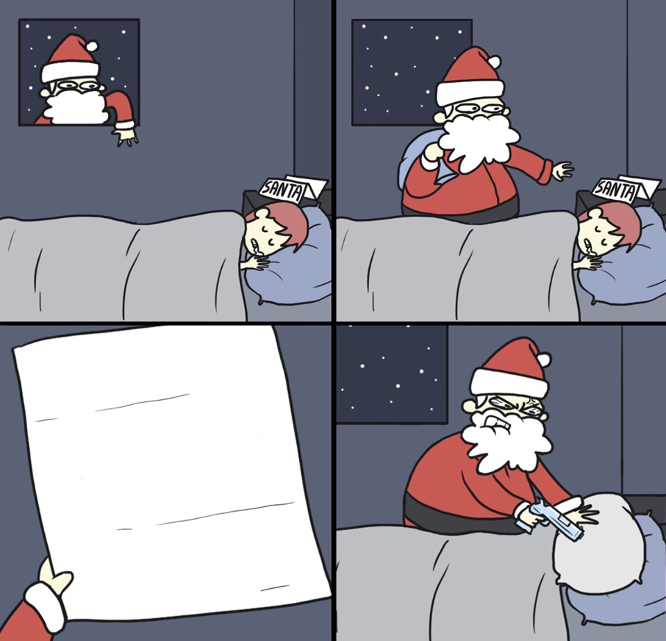 Letter to Murderous Santa  meme template