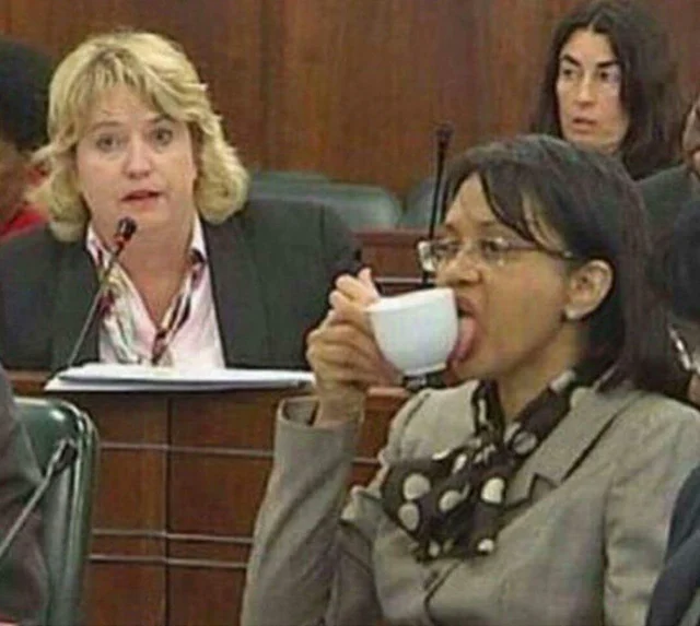 licking coffee cup  meme template