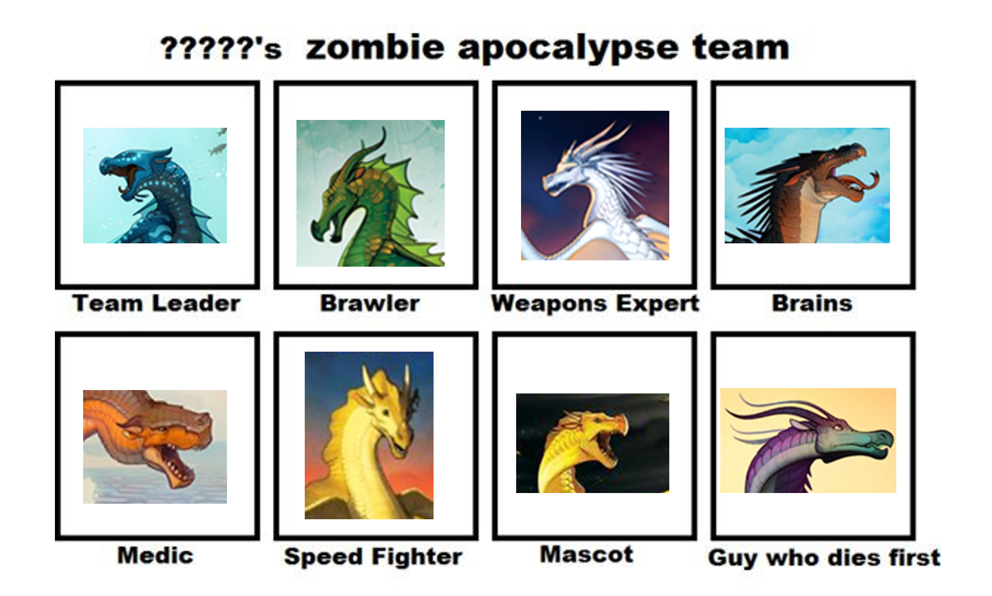 Mah Zombie Apocalypse Team  meme template