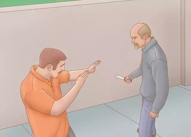 Man about to stab another with a knife  meme template