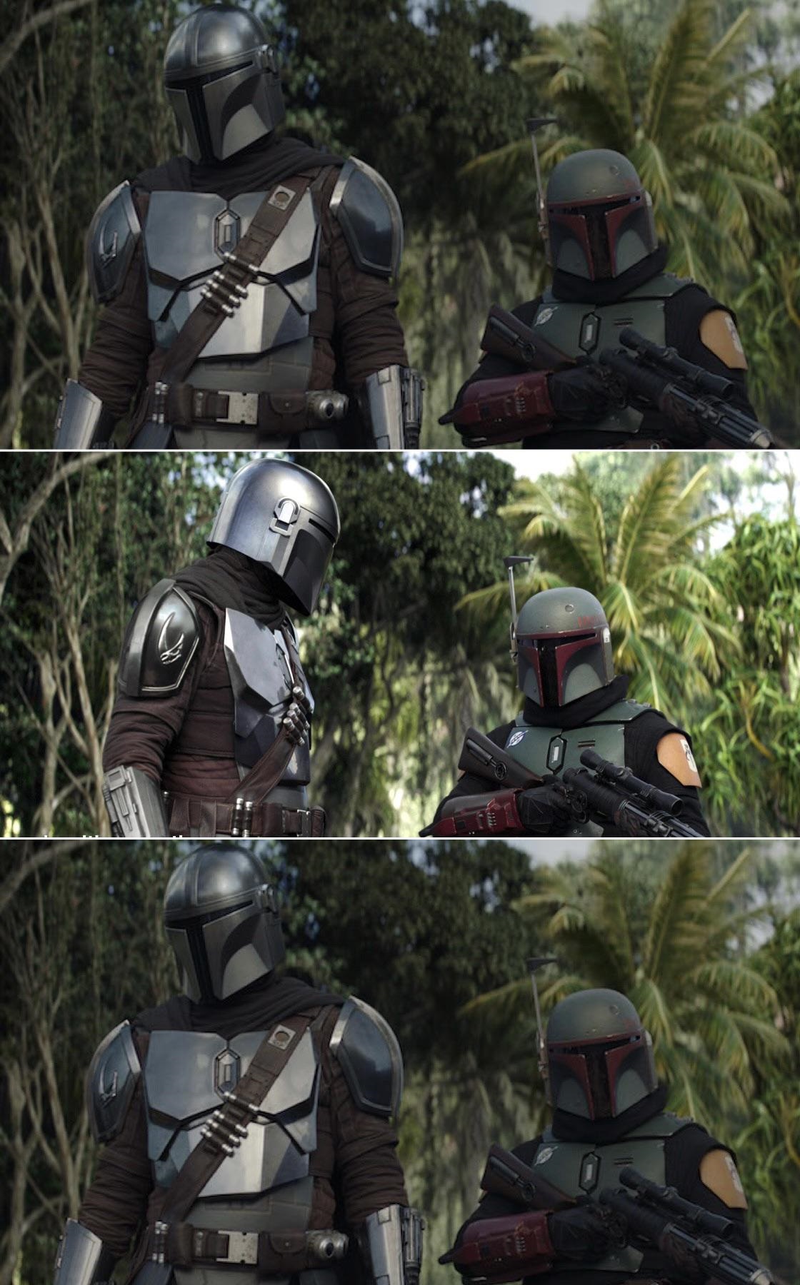 Mando and boba  meme template