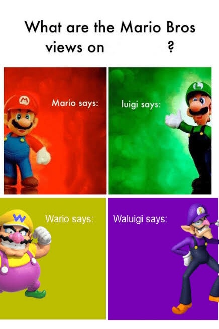Mario Broz. Misc Views.  meme template