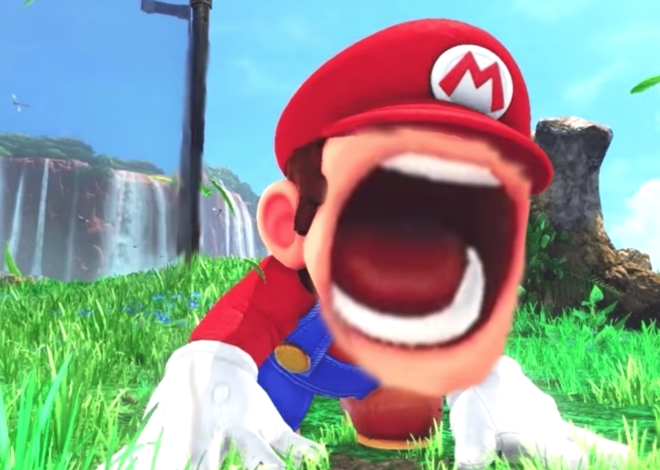 Mario screaming  meme template