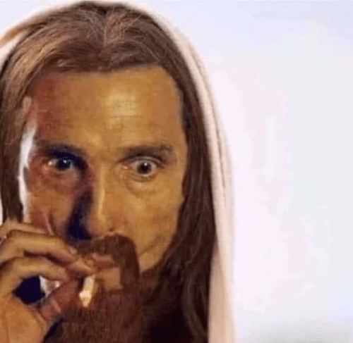 Matthew McConaughey Jesus Smoking  meme template