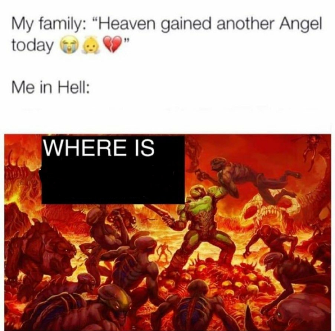 Me in hell:  meme template