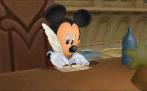 Mickey Mouse writes a letter.  meme template