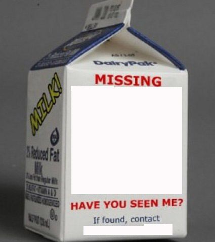 Milk carton meme template