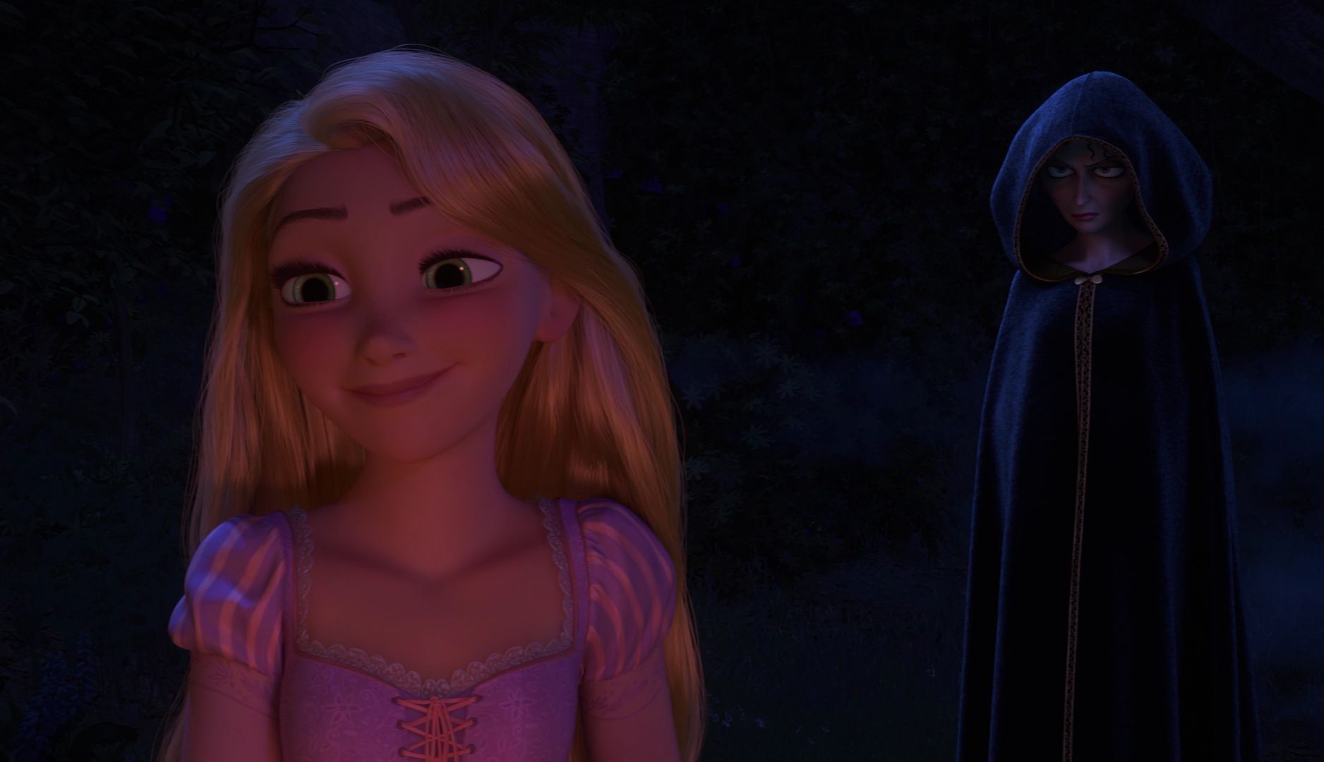 Mother Gothel glaring at Rapunzel  meme template