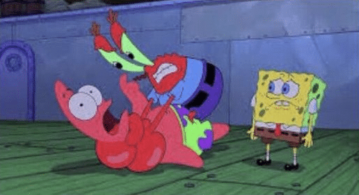 Mr. Krabs Choking Patrick  meme template